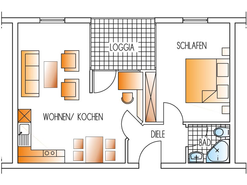 Ferienwohnung A - Grundriss